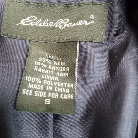 Eddie Bauer ‎ Womens Jacket Gray S Wool Rabbit Hair Coat Faux Pockets Blazer - Picture 11 of 12